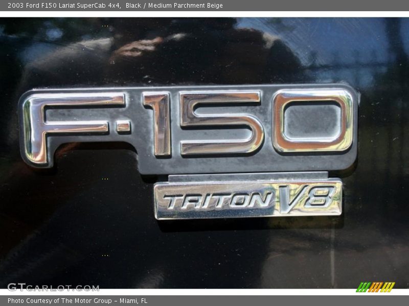 Black / Medium Parchment Beige 2003 Ford F150 Lariat SuperCab 4x4