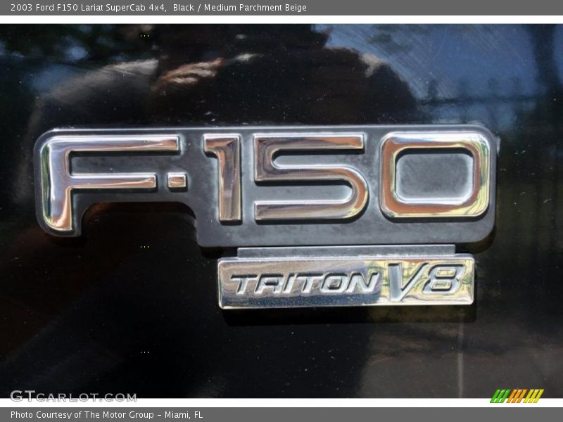 Black / Medium Parchment Beige 2003 Ford F150 Lariat SuperCab 4x4