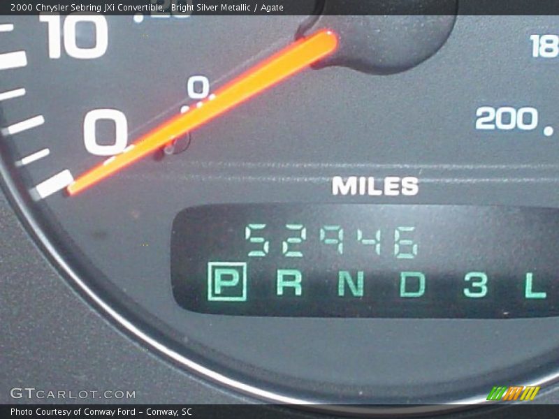 Bright Silver Metallic / Agate 2000 Chrysler Sebring JXi Convertible