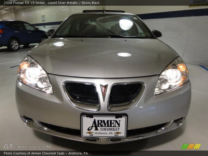 Liquid Silver Metallic / Ebony Black 2008 Pontiac G6 V6 Sedan