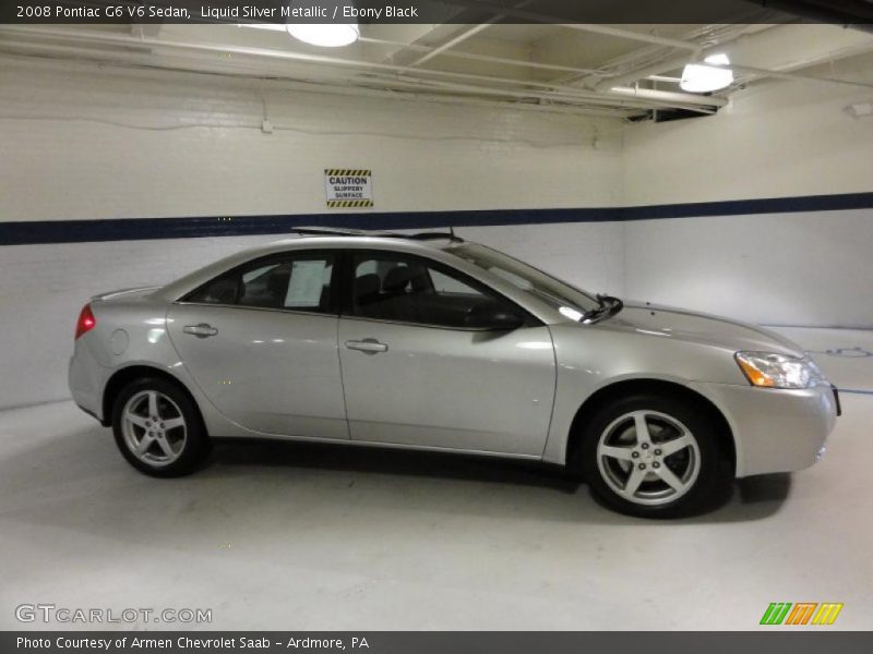 Liquid Silver Metallic / Ebony Black 2008 Pontiac G6 V6 Sedan
