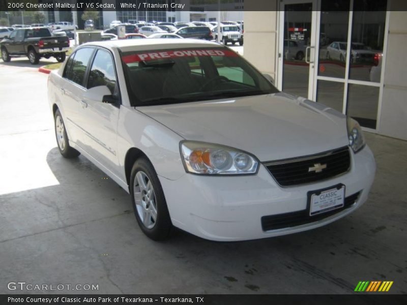White / Titanium Gray 2006 Chevrolet Malibu LT V6 Sedan