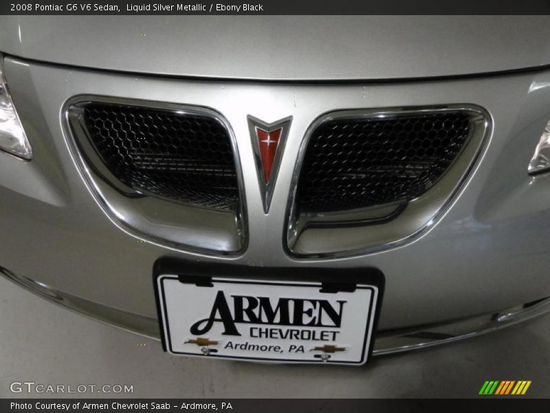 Liquid Silver Metallic / Ebony Black 2008 Pontiac G6 V6 Sedan