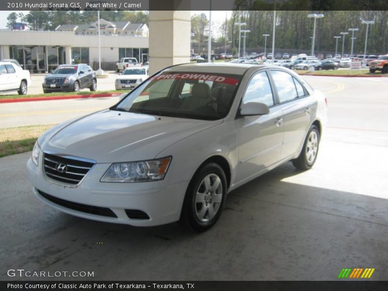 Pearl White / Camel 2010 Hyundai Sonata GLS