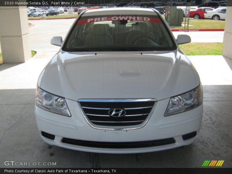 Pearl White / Camel 2010 Hyundai Sonata GLS