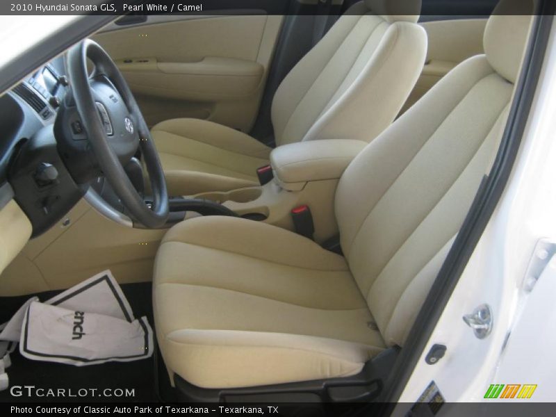 Pearl White / Camel 2010 Hyundai Sonata GLS