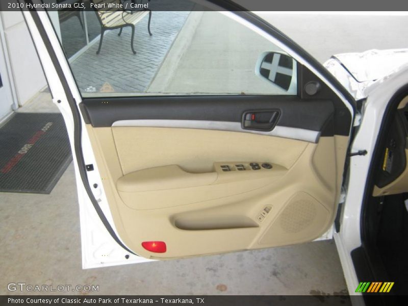 Pearl White / Camel 2010 Hyundai Sonata GLS