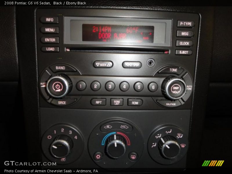 Black / Ebony Black 2008 Pontiac G6 V6 Sedan