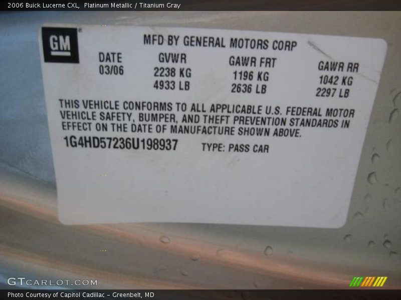 Platinum Metallic / Titanium Gray 2006 Buick Lucerne CXL
