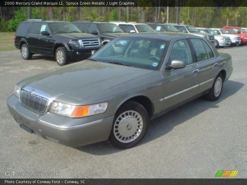 Spruce Green Metallic / Light Graphite 2000 Mercury Grand Marquis LS