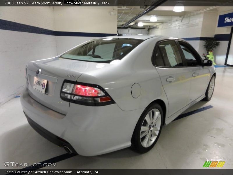 Snow Silver Metallic / Black 2008 Saab 9-3 Aero Sport Sedan