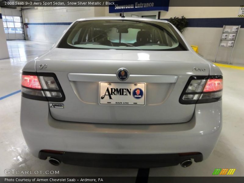 Snow Silver Metallic / Black 2008 Saab 9-3 Aero Sport Sedan