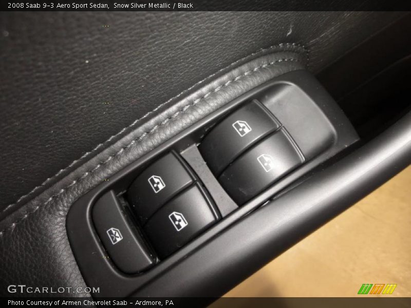 Snow Silver Metallic / Black 2008 Saab 9-3 Aero Sport Sedan