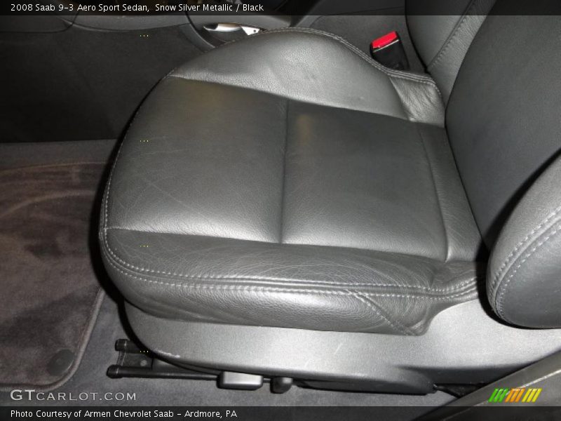 Snow Silver Metallic / Black 2008 Saab 9-3 Aero Sport Sedan