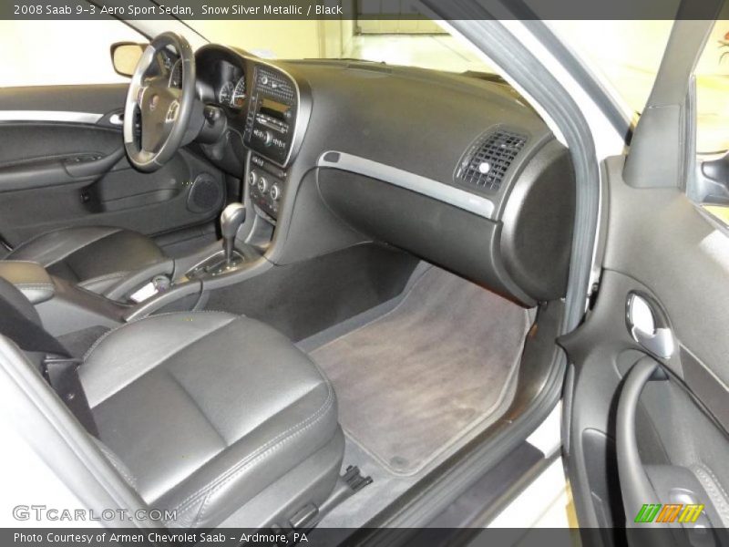 Snow Silver Metallic / Black 2008 Saab 9-3 Aero Sport Sedan