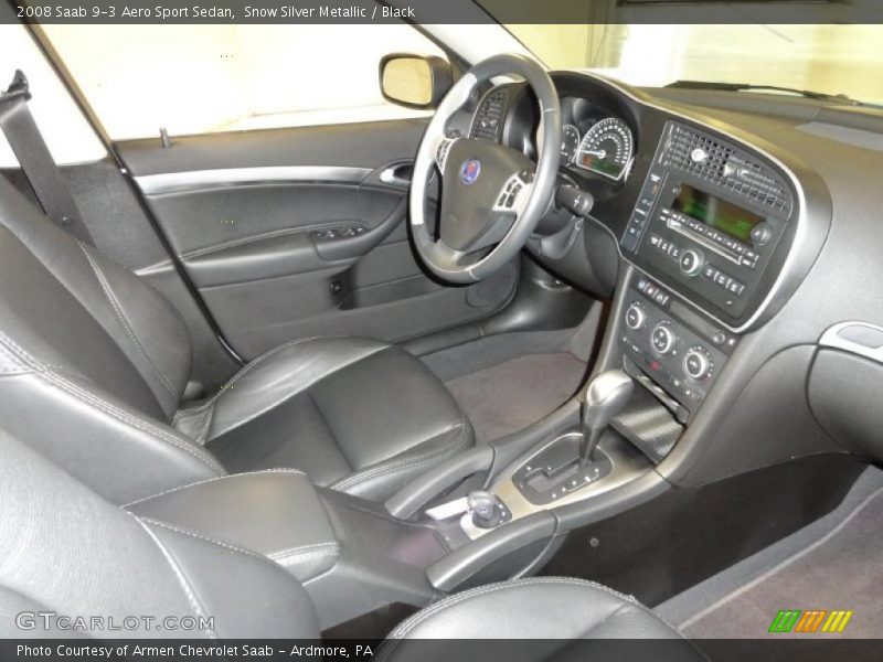Snow Silver Metallic / Black 2008 Saab 9-3 Aero Sport Sedan