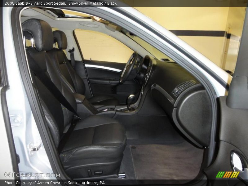 Snow Silver Metallic / Black 2008 Saab 9-3 Aero Sport Sedan