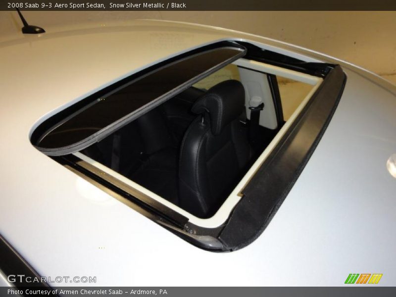 Snow Silver Metallic / Black 2008 Saab 9-3 Aero Sport Sedan