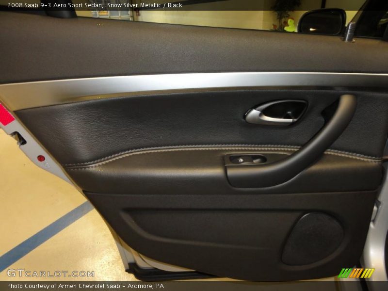 Snow Silver Metallic / Black 2008 Saab 9-3 Aero Sport Sedan