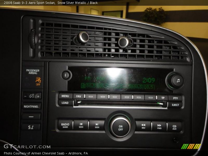 Snow Silver Metallic / Black 2008 Saab 9-3 Aero Sport Sedan