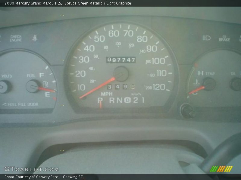 Spruce Green Metallic / Light Graphite 2000 Mercury Grand Marquis LS