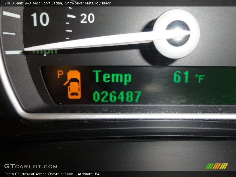 Snow Silver Metallic / Black 2008 Saab 9-3 Aero Sport Sedan