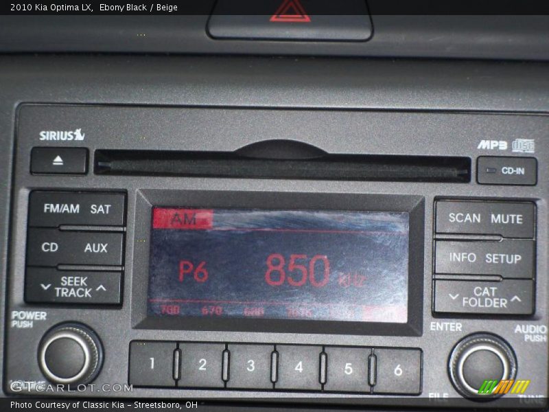 Ebony Black / Beige 2010 Kia Optima LX