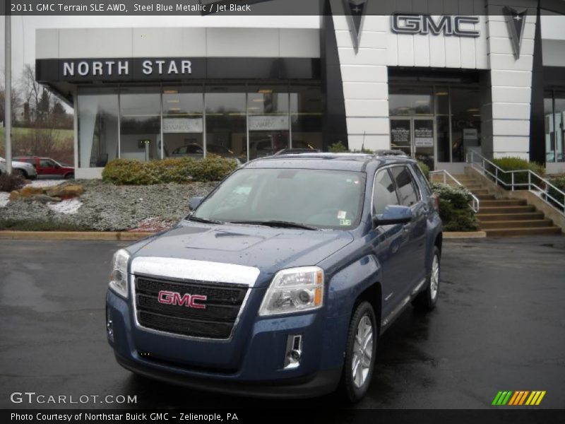 Steel Blue Metallic / Jet Black 2011 GMC Terrain SLE AWD
