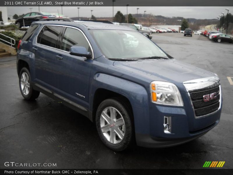 Steel Blue Metallic / Jet Black 2011 GMC Terrain SLE AWD