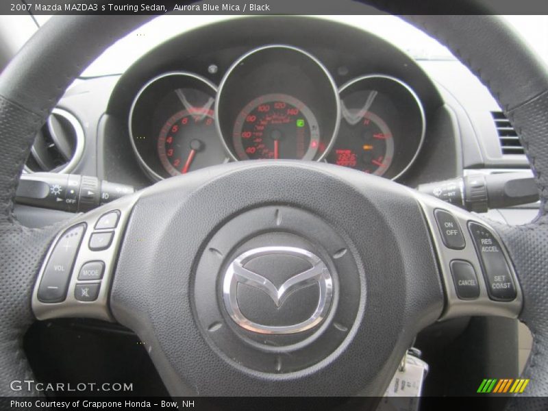 Aurora Blue Mica / Black 2007 Mazda MAZDA3 s Touring Sedan