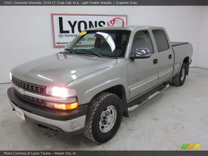Light Pewter Metallic / Graphite Gray 2002 Chevrolet Silverado 1500 LT Crew Cab 4x4