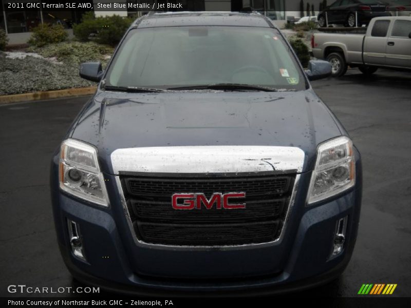 Steel Blue Metallic / Jet Black 2011 GMC Terrain SLE AWD