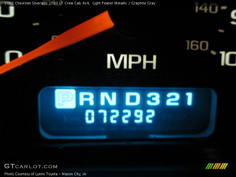 Light Pewter Metallic / Graphite Gray 2002 Chevrolet Silverado 1500 LT Crew Cab 4x4