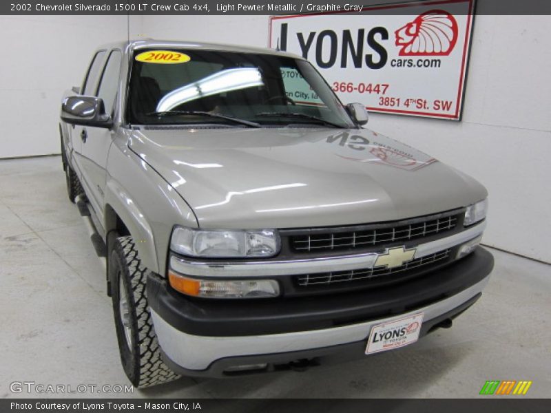 Light Pewter Metallic / Graphite Gray 2002 Chevrolet Silverado 1500 LT Crew Cab 4x4
