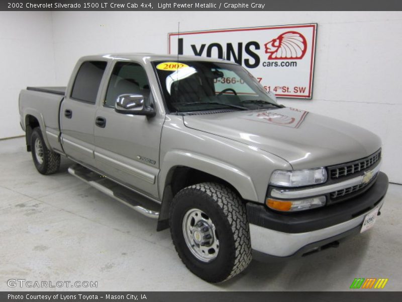 Light Pewter Metallic / Graphite Gray 2002 Chevrolet Silverado 1500 LT Crew Cab 4x4