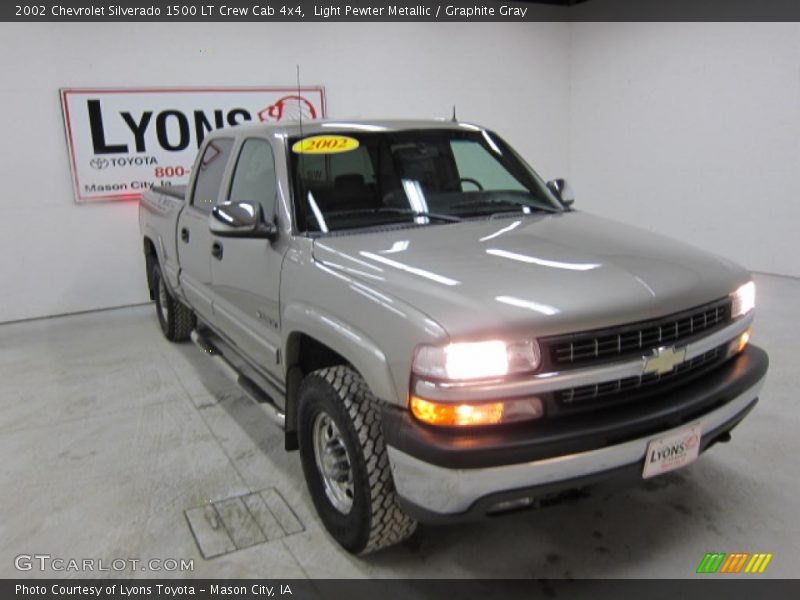 Light Pewter Metallic / Graphite Gray 2002 Chevrolet Silverado 1500 LT Crew Cab 4x4