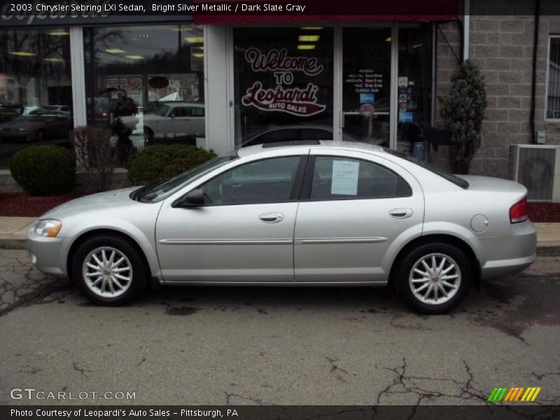 Bright Silver Metallic / Dark Slate Gray 2003 Chrysler Sebring LXi Sedan