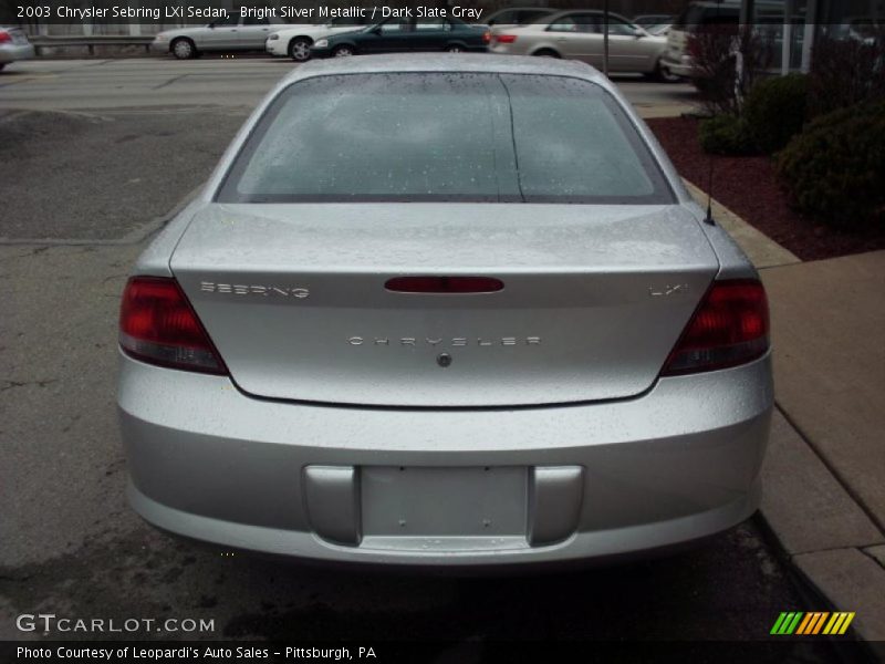 Bright Silver Metallic / Dark Slate Gray 2003 Chrysler Sebring LXi Sedan