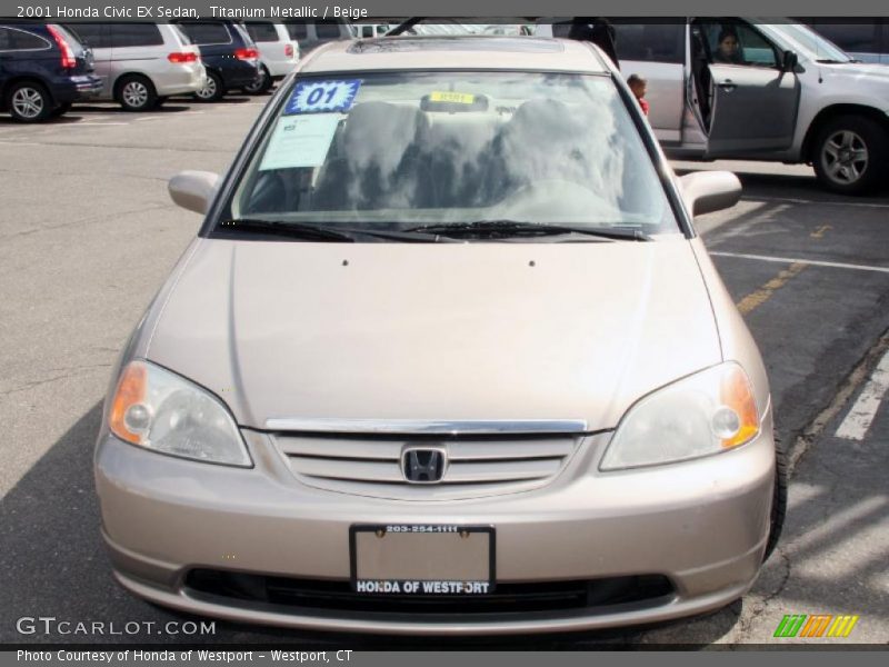 Titanium Metallic / Beige 2001 Honda Civic EX Sedan