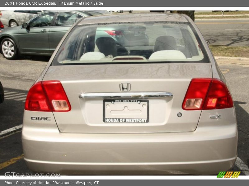 Titanium Metallic / Beige 2001 Honda Civic EX Sedan