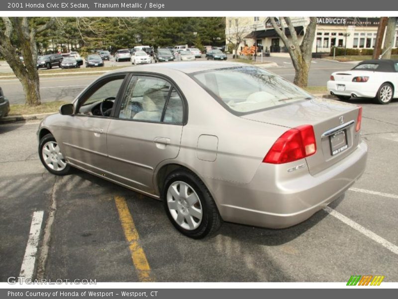 Titanium Metallic / Beige 2001 Honda Civic EX Sedan