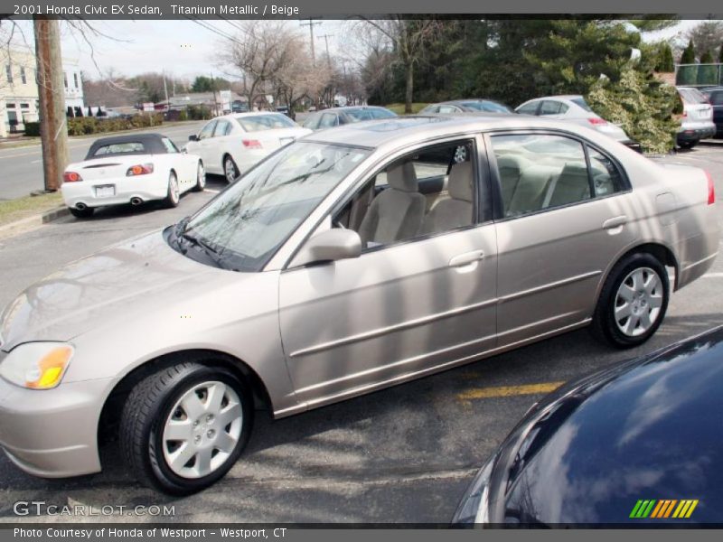 Titanium Metallic / Beige 2001 Honda Civic EX Sedan