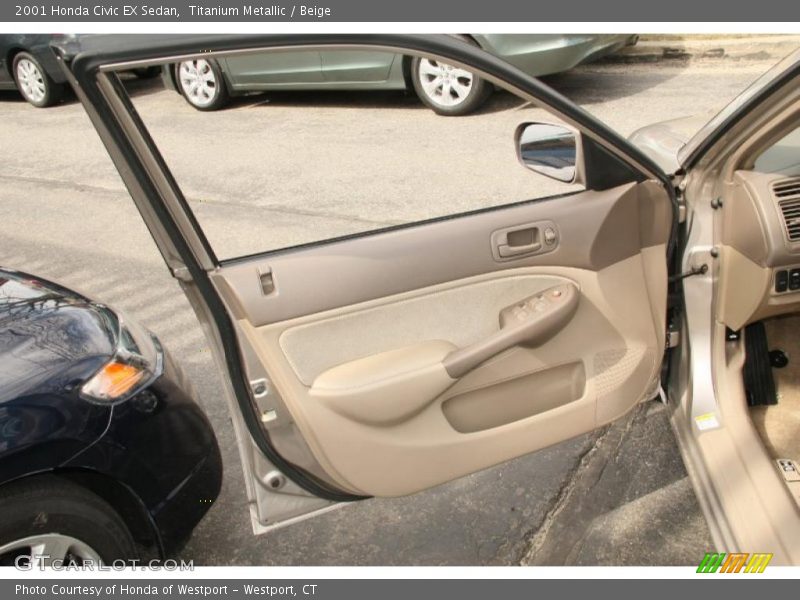Titanium Metallic / Beige 2001 Honda Civic EX Sedan