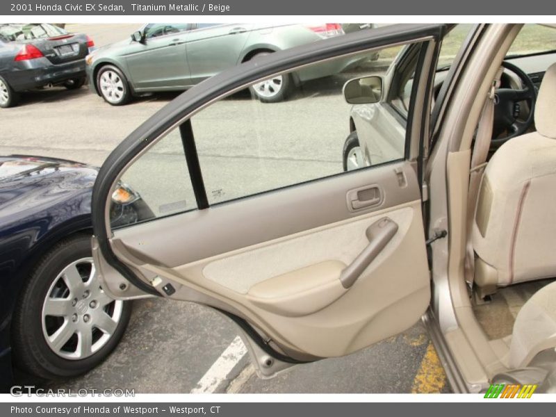 Titanium Metallic / Beige 2001 Honda Civic EX Sedan