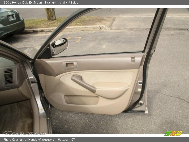 Titanium Metallic / Beige 2001 Honda Civic EX Sedan