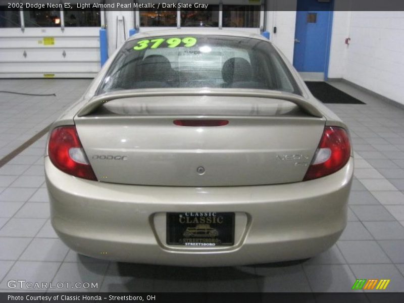 Light Almond Pearl Metallic / Dark Slate Gray 2002 Dodge Neon ES