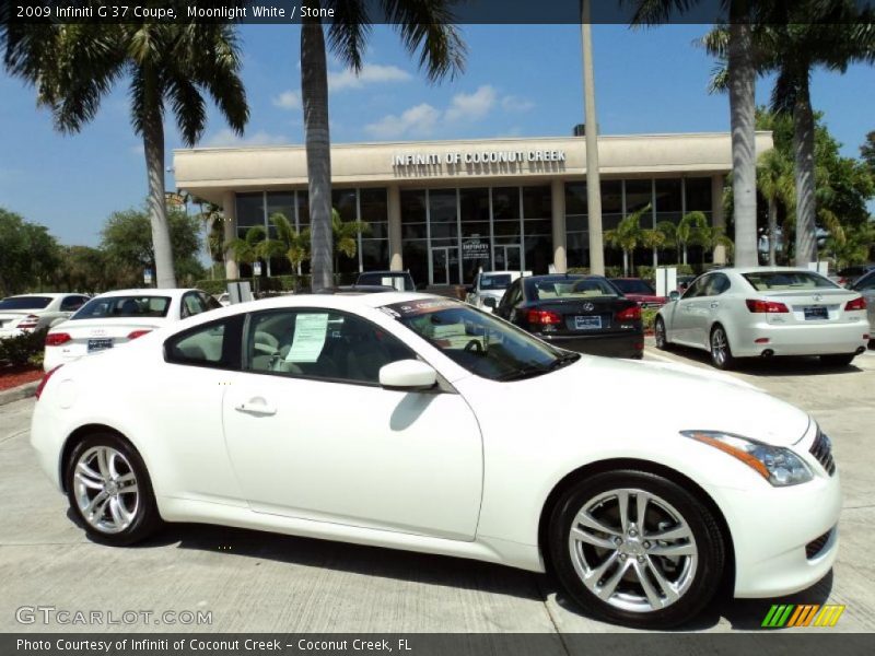Moonlight White / Stone 2009 Infiniti G 37 Coupe