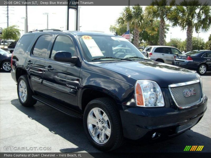 Deep Blue Metallic / Light Titanium 2008 GMC Yukon SLT