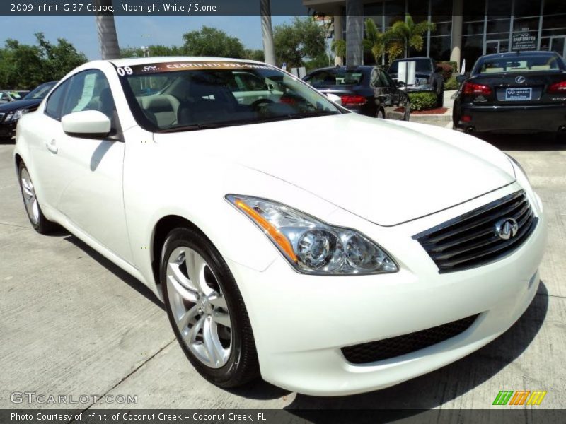 Moonlight White / Stone 2009 Infiniti G 37 Coupe