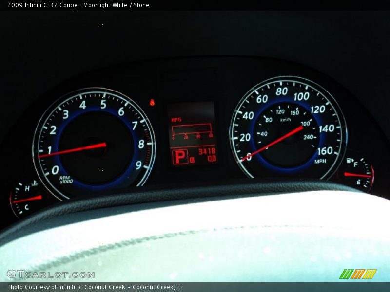 Moonlight White / Stone 2009 Infiniti G 37 Coupe